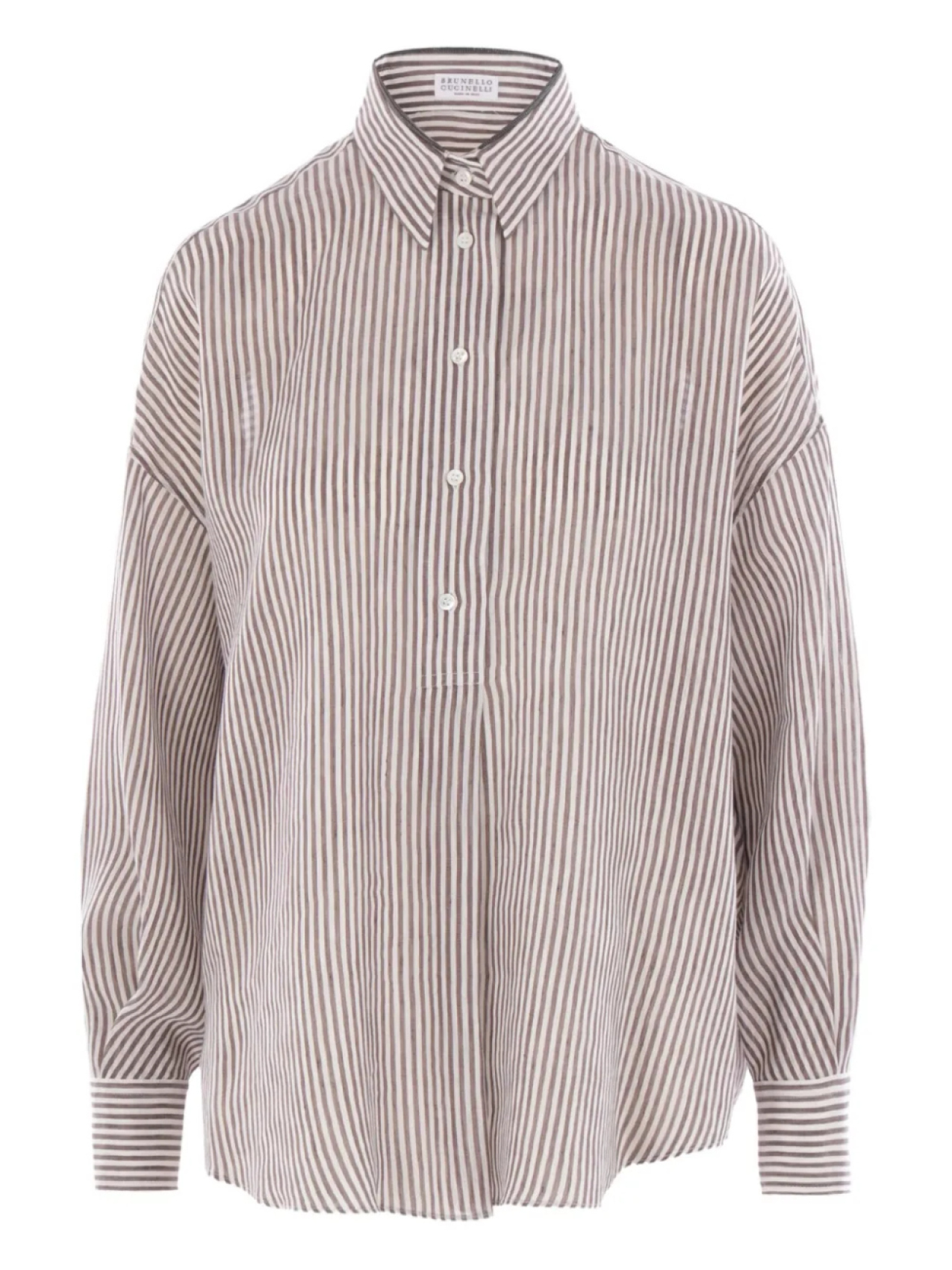 Полосатая рубашка Brunello Cucinelli, белый
Полосатая рубашка Brunello Cucinelli, белый