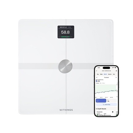 Точные весы Withings Body Smart для измерения веса тела и процента жира, цифровые весы для ванной комнаты с Wi-Fi и Bluetooth, белые
Точные весы Withings Body Smart для измерения веса тела и процента жира, цифровые весы для ванной комнаты с Wi-Fi и Bluetooth, белые
