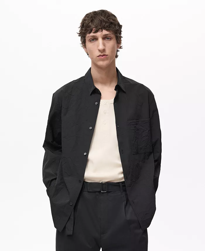 Мужская классическая рубашка с эффектом складок MANGO, черный
Мужская классическая рубашка с эффектом складок MANGO, черный