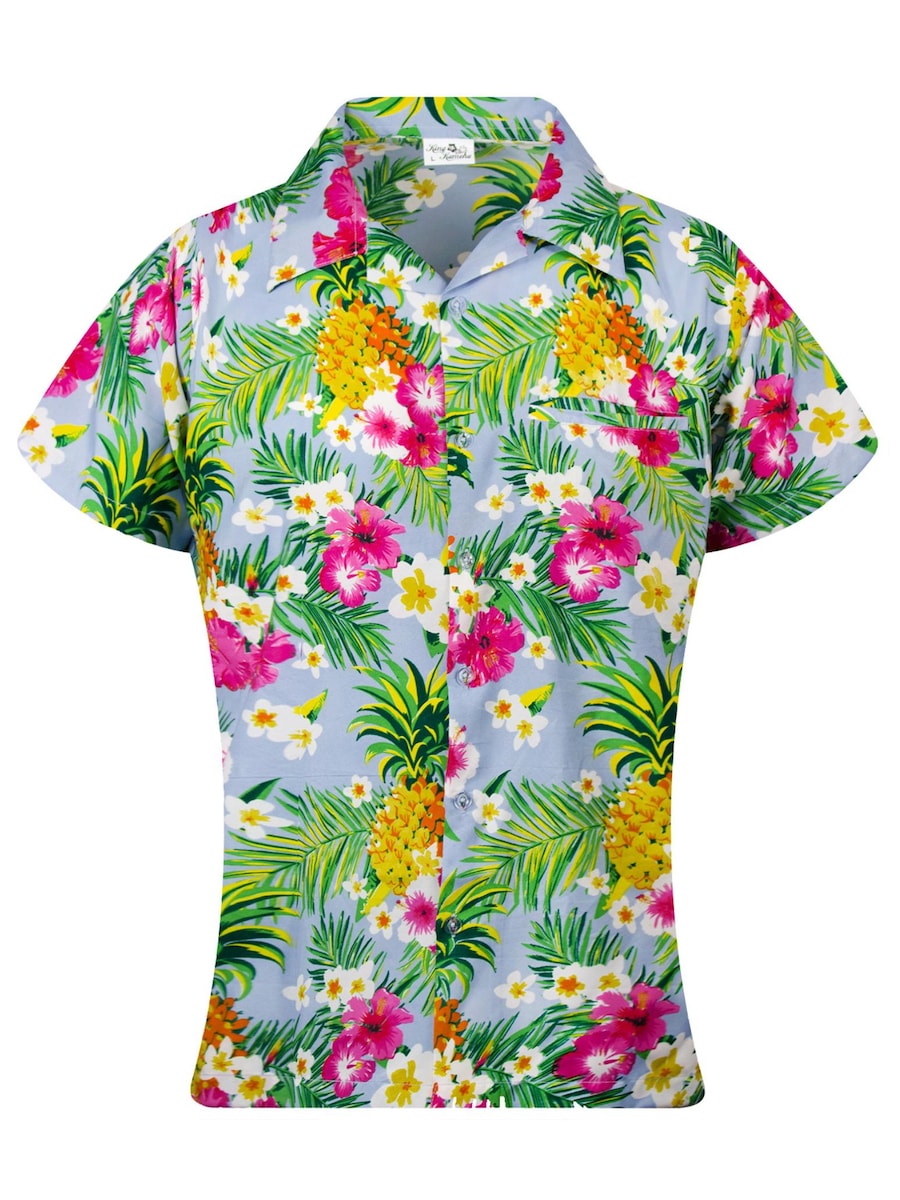 Блуза King Kameha Pineapple Flowers, светло-голубой
Блуза King Kameha Pineapple Flowers, светло-голубой