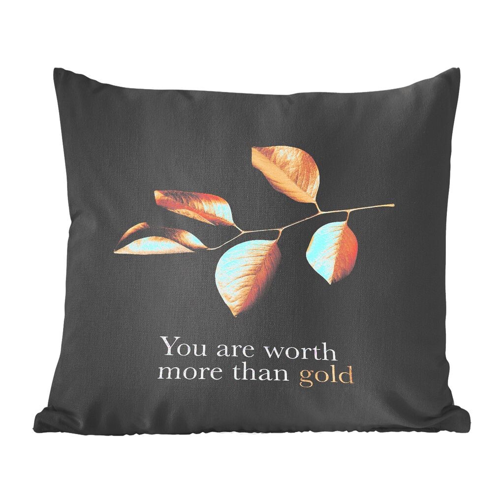 MuchoWow Golden Leaves - Золотая ветвь с листьями и цитатой - Вы дороже золота - 60x60 см - Чехол на подушку - хлопчатобумажная ткань - Декоративные чехлы на подушки
MuchoWow Golden Leaves - Золотая ветвь с листьями и цитатой - Вы дороже золота - 60x60 см - Чехол на подушку - хлопчатобумажная ткань - Декоративные чехлы на подушки