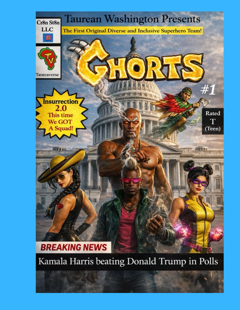 GHOATS (Greatest Heroes of All Times) #1- (1 Year Re-Release/AI Variant Cover): Insurrection 2.0: Attack on the Capital (Independently published)
GHOATS (Greatest Heroes of All Times) #1- (1 Year Re-Release/AI Variant Cover): Insurrection 2.0: Attack on the Capital (Independently published)