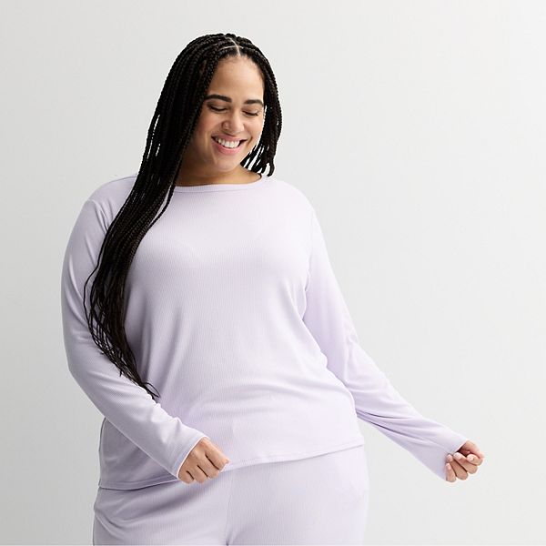 Пижамная блузка с длинными рукавами и рубчиком Plus size Sonoma Goods For Life, Lavender Jess
Пижамная блузка с длинными рукавами и рубчиком Plus size Sonoma Goods For Life, Lavender Jess