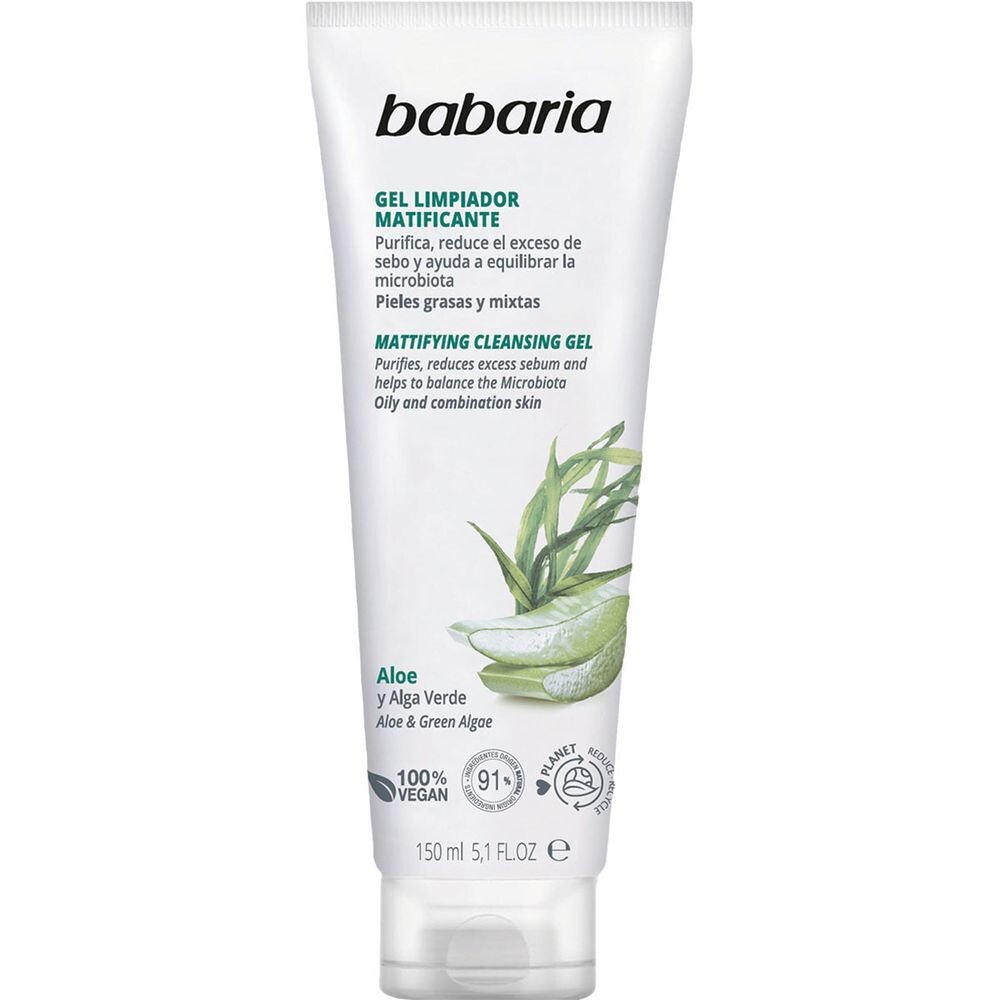 Очищающий гель для лица Aloe vera gel limpiador facial matificante Babaria, 150 мл 
Очищающий гель для лица Aloe vera gel limpiador facial matificante Babaria, 150 мл