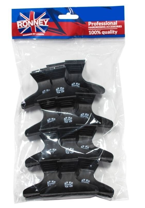 Зажимы для пряжек Ronney Professional 81мм x 12 шт. Черный
Зажимы для пряжек Ronney Professional 81мм x 12 шт. Черный