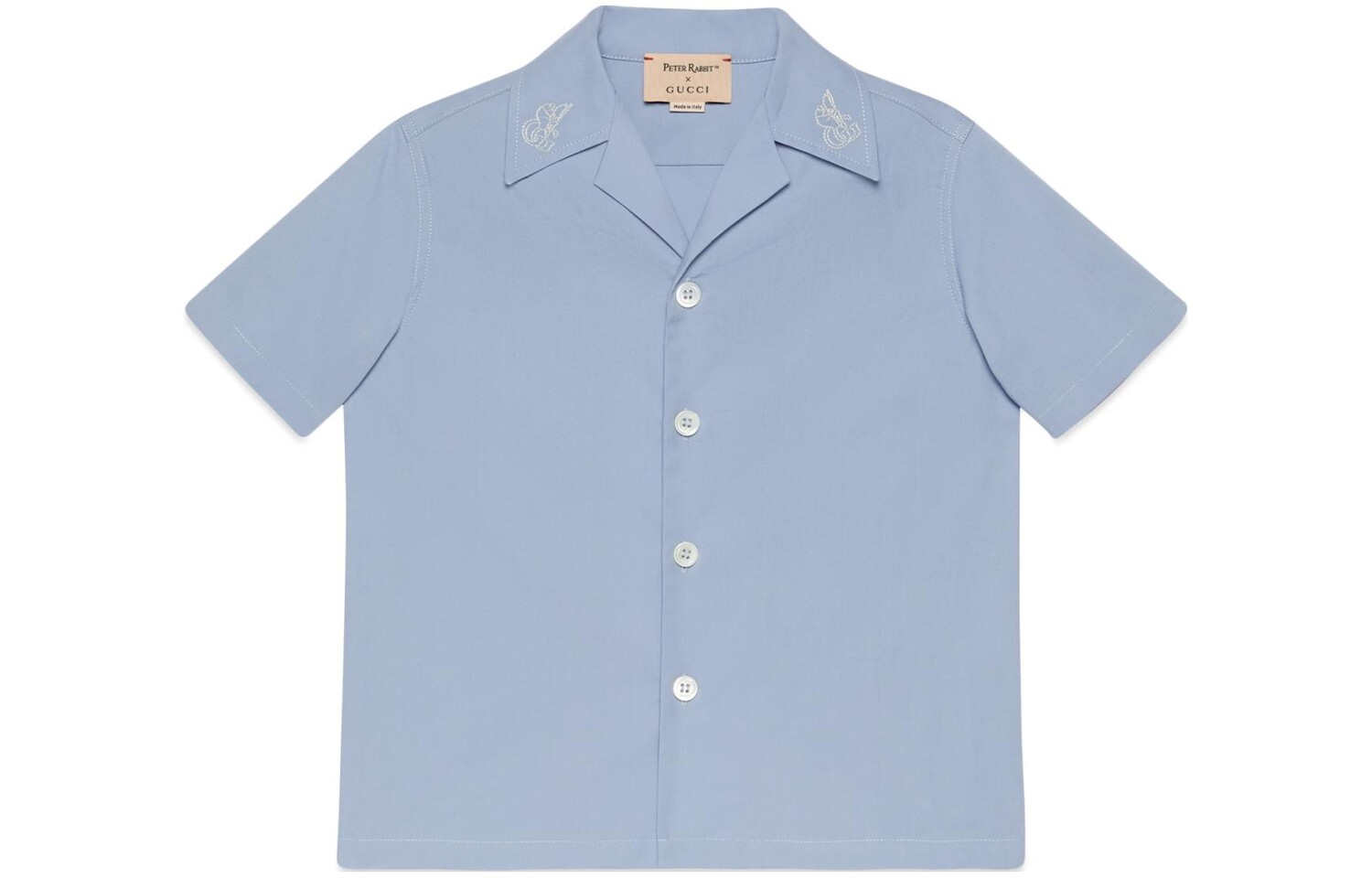 Детская рубашка Gucci, светло-голубой 
Детская рубашка Gucci, светло-голубой
