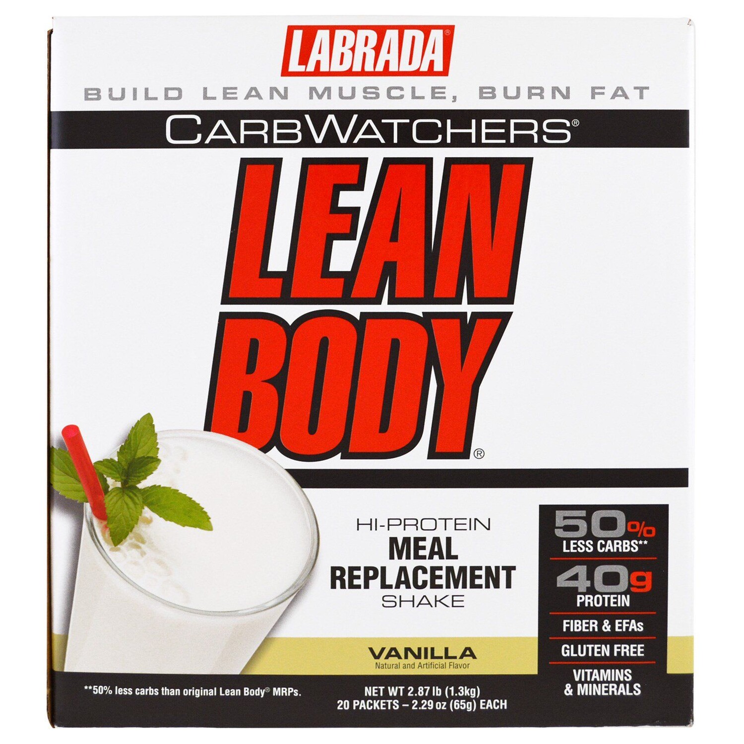 Labrada Nutrition CarbWatchers Lean Body ваниль 20 пакетиков 2,29 унц. (65 г) каждый
Labrada Nutrition CarbWatchers Lean Body ваниль 20 пакетиков 2,29 унц. (65 г) каждый