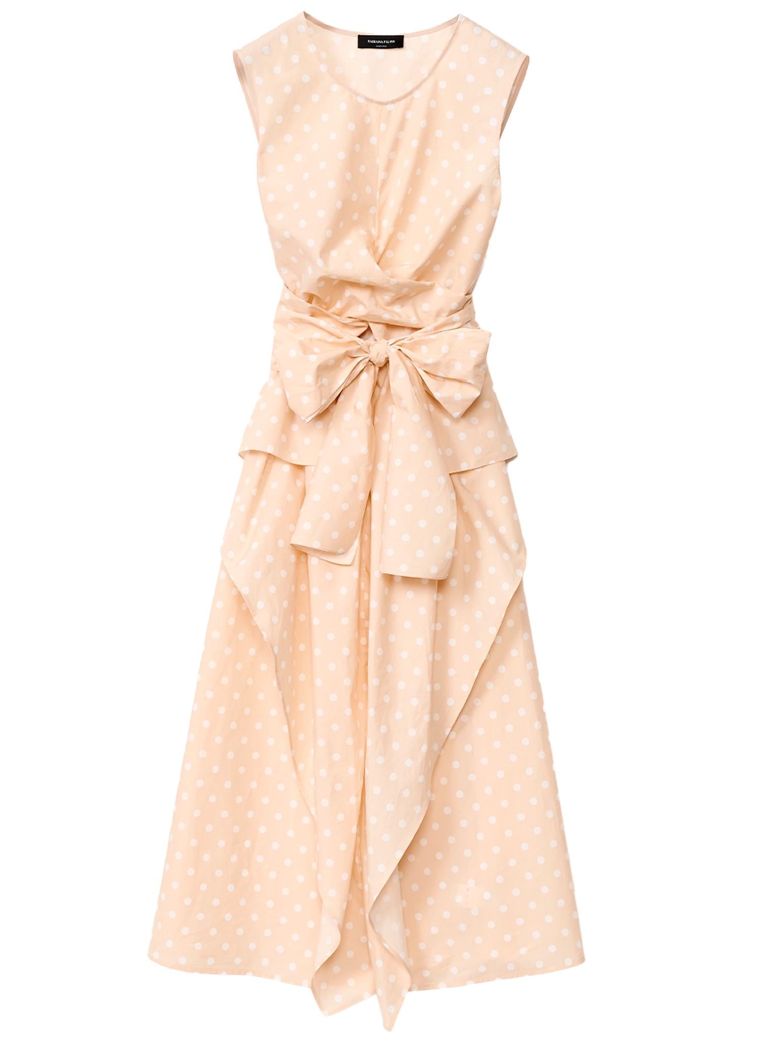 Женское платье без рукавов в горох из поплина цвета Cipria Fabiana Filippi, Cipria 
Женское платье без рукавов в горох из поплина цвета Cipria Fabiana Filippi, Cipria