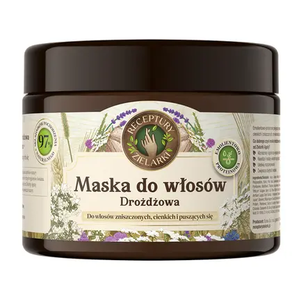Маска для волос с дрожжами 300 мл - Питательный уход за волосами Receptury Zielarki
Маска для волос с дрожжами 300 мл - Питательный уход за волосами Receptury Zielarki