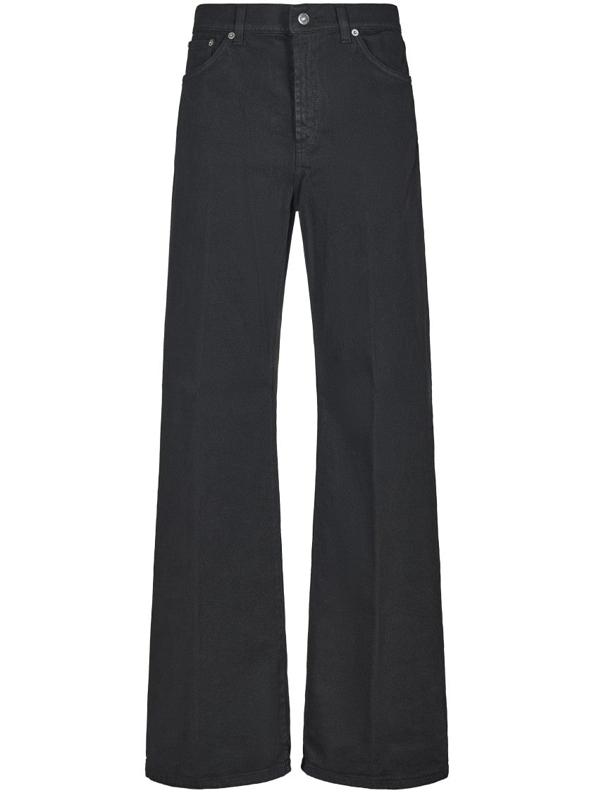 Черные брюки с высокой талией и широкими штанинами Dondup
Черные брюки с высокой талией и широкими штанинами Dondup