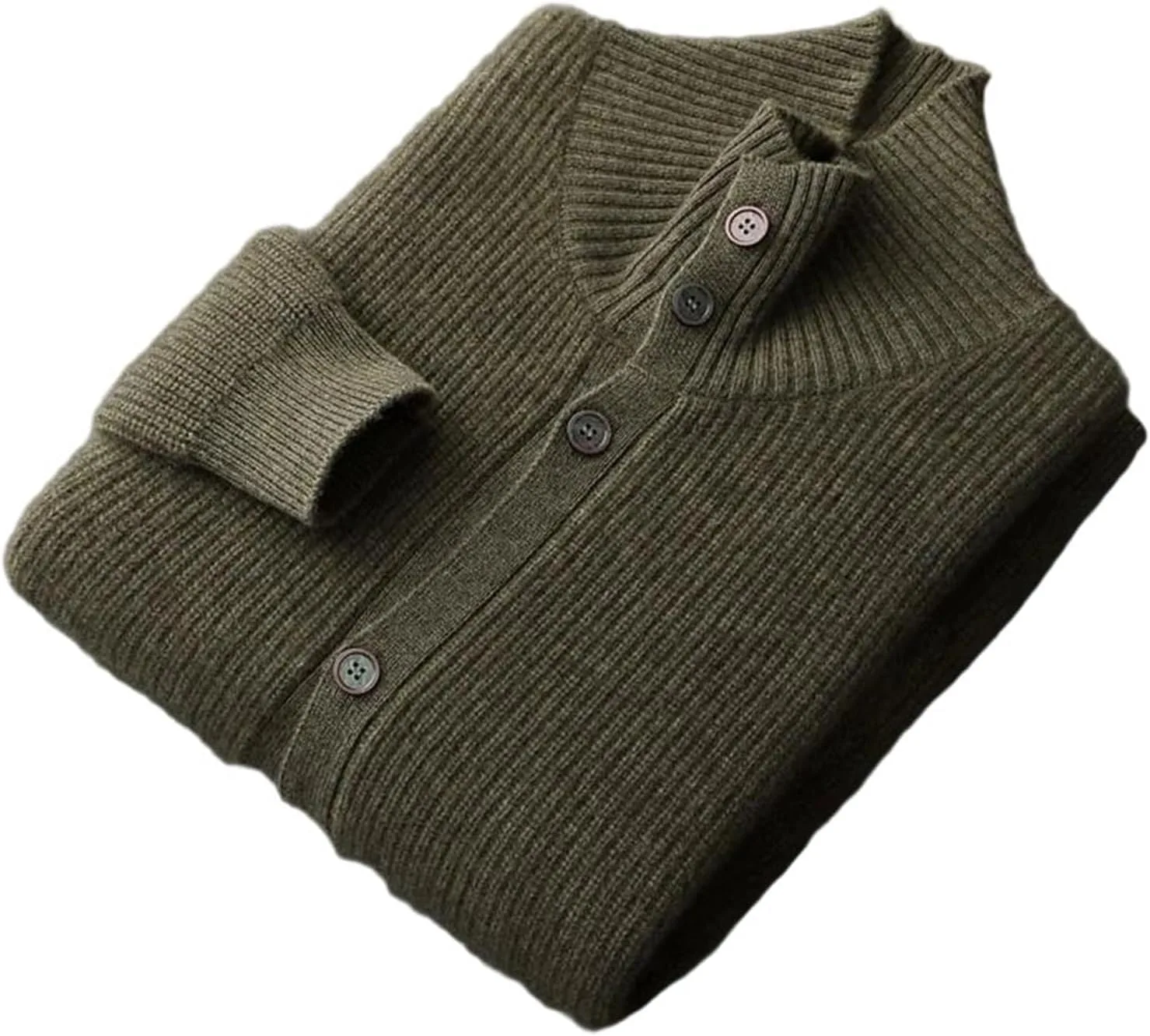 Мужской кардиган с воротником-стойкой и косой вязкой
Мужской кардиган с воротником-стойкой и косой вязкой