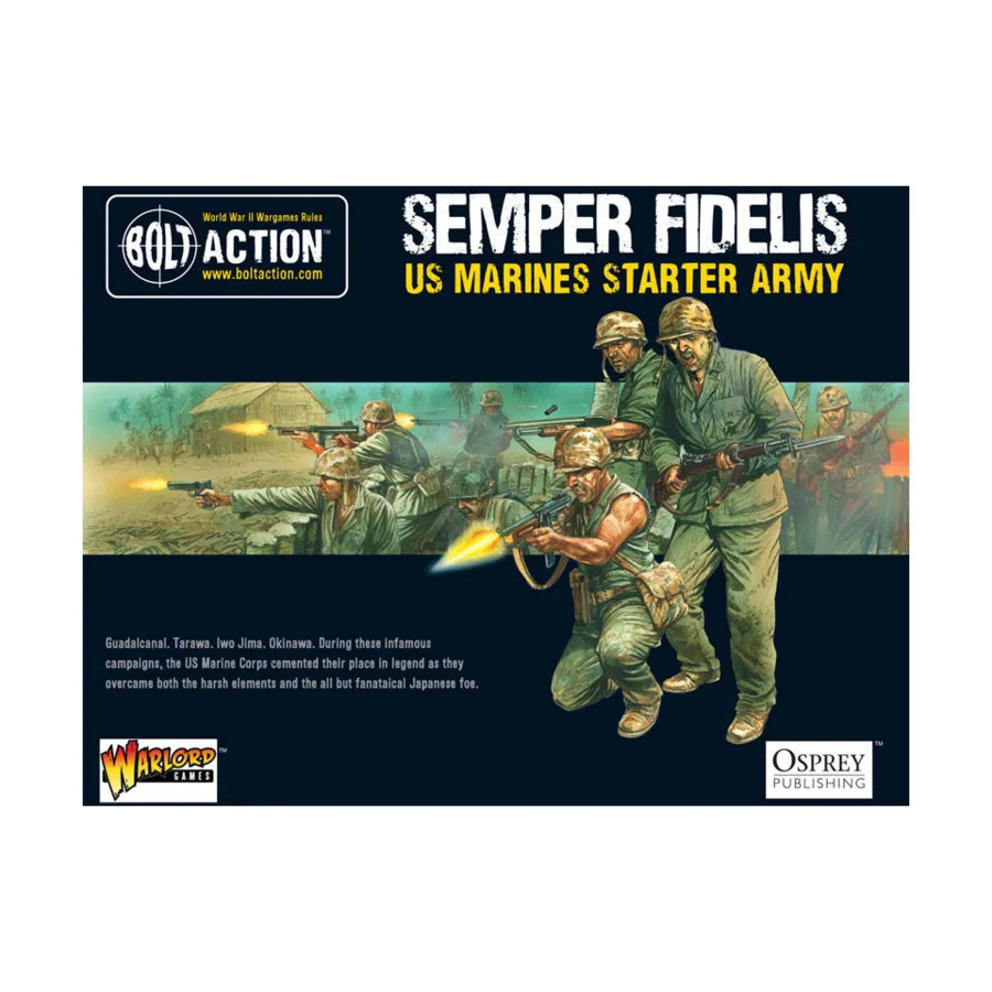 Semper Fidelis - Стартовая армия морской пехоты США, Bolt Action - US Marines (28mm)
Semper Fidelis - Стартовая армия морской пехоты США, Bolt Action - US Marines (28mm)