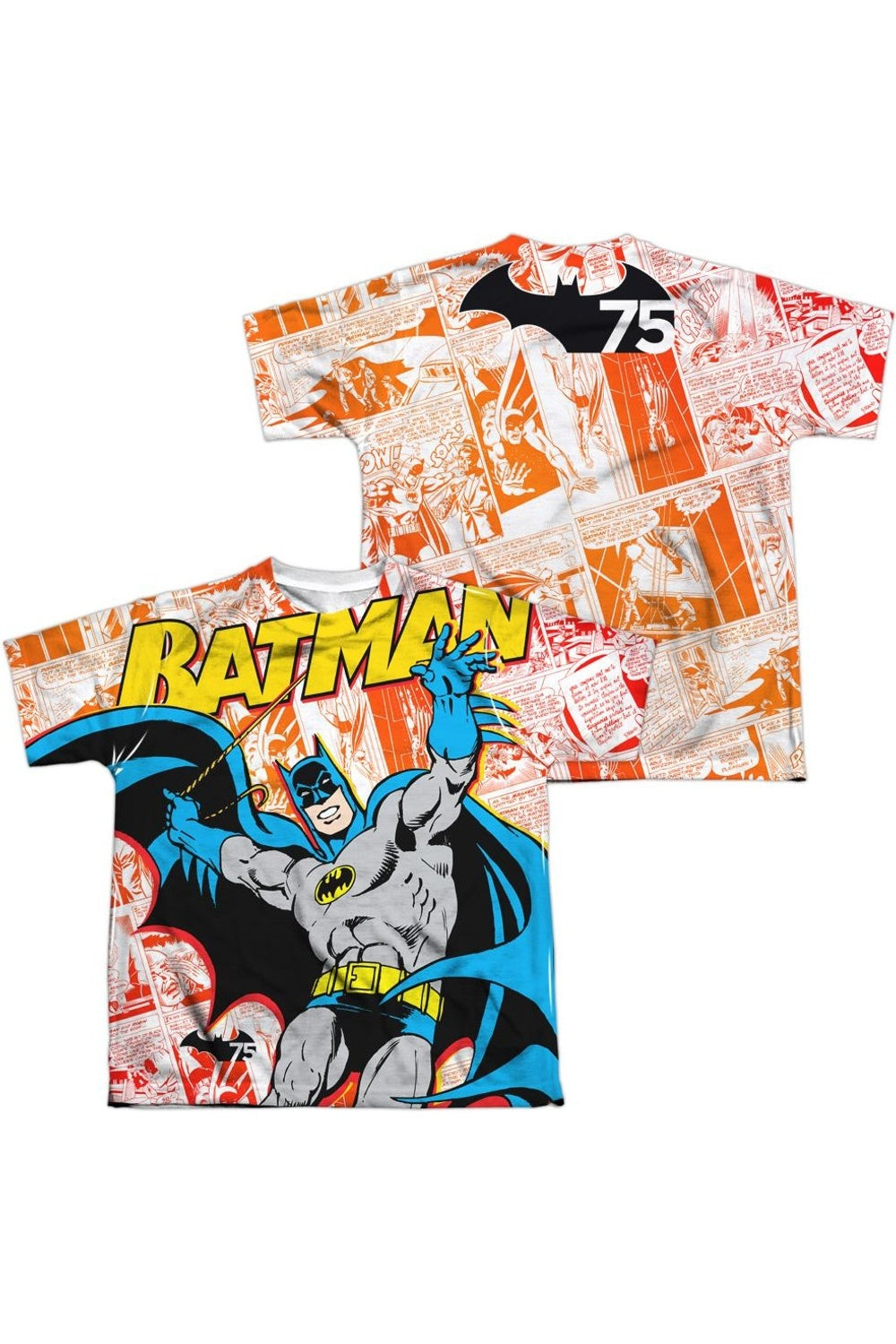 Футболка с коротким рукавом для детей с принтом "75 панелей Batman" (спереди и сзади) Gildan, белый
Футболка с коротким рукавом для детей с принтом "75 панелей Batman" (спереди и сзади) Gildan, белый