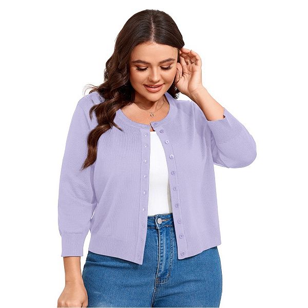 Кардиган женский plus size с 3/4 рукавом и пуговицами Yesfashion, Purple
Кардиган женский plus size с 3/4 рукавом и пуговицами Yesfashion, Purple