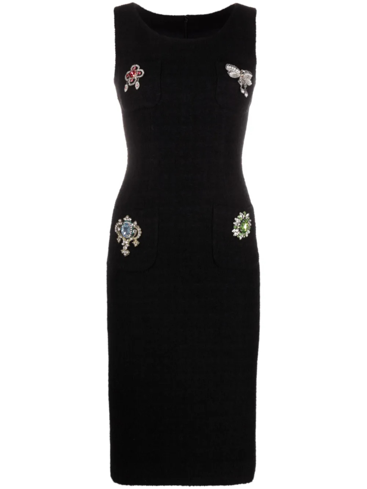 Moschino платье миди с аппликацией, черный 
Moschino платье миди с аппликацией, черный