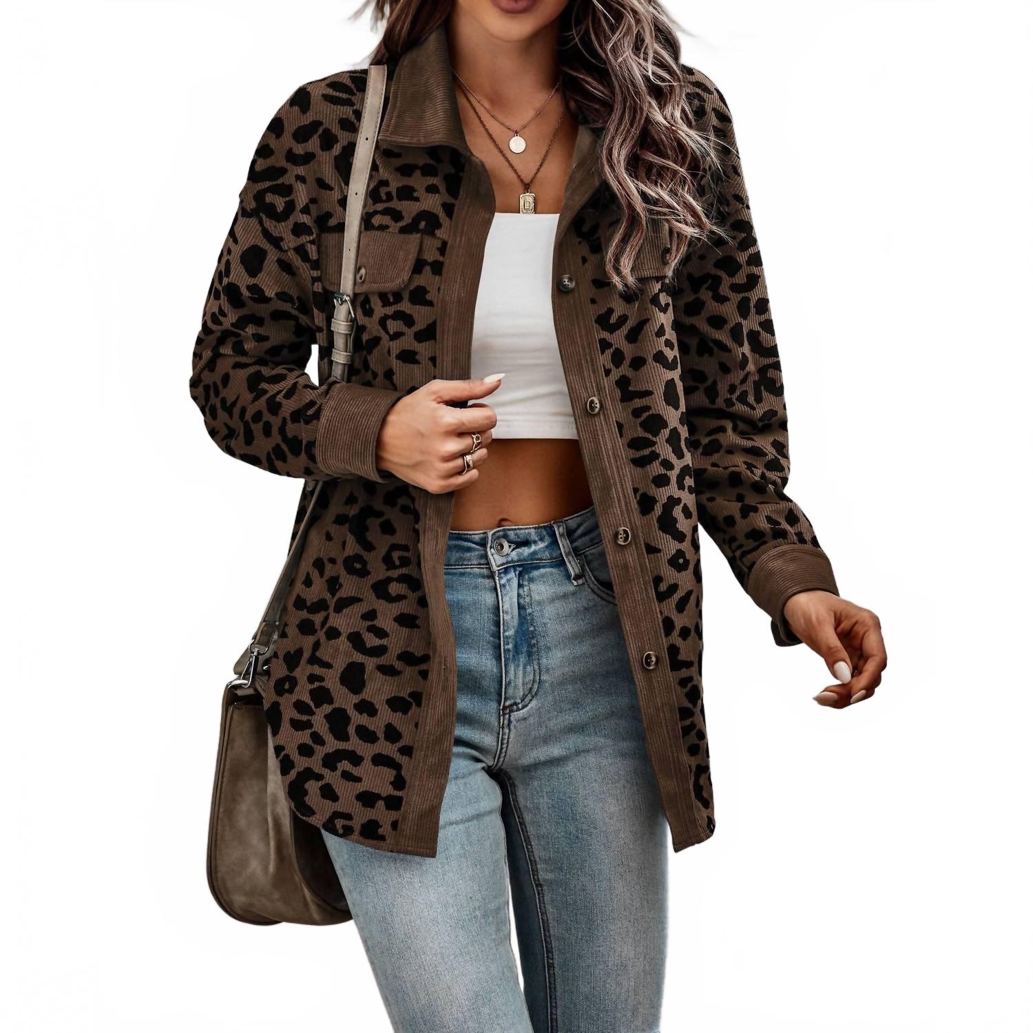 Вельветовая куртка-рубашка с леопардовым принтом Elook, Leopard
Вельветовая куртка-рубашка с леопардовым принтом Elook, Leopard