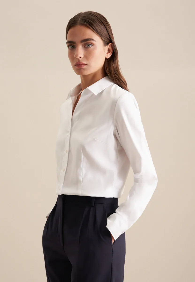 Блузка-рубашка seidensticker "Black Rose", однотонный воротник с длинными рукавами, белый 
Блузка-рубашка seidensticker "Black Rose", однотонный воротник с длинными рукавами, белый