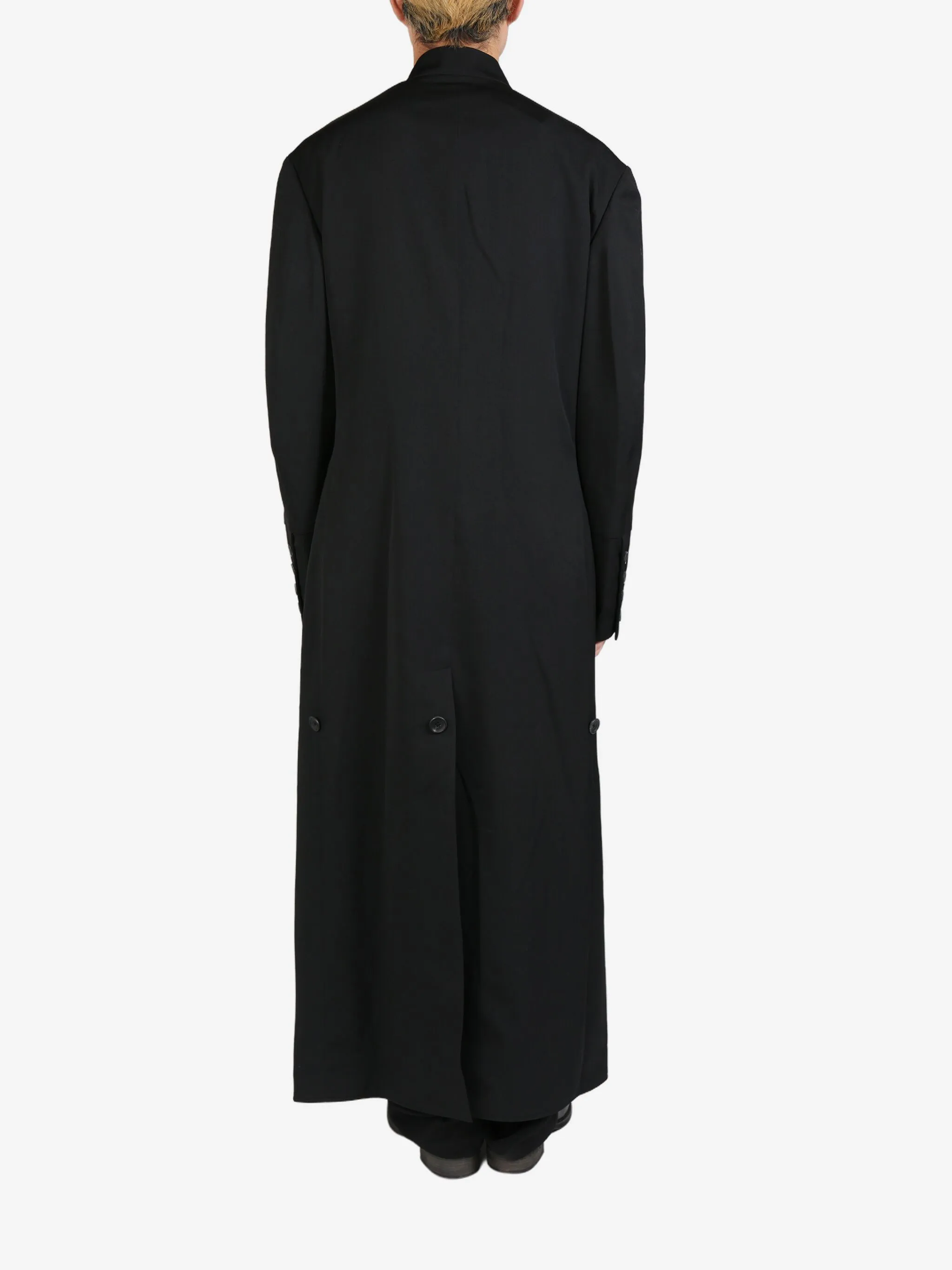 Шерстяное габардиновое пальто Yohji Yamamoto, черный
Шерстяное габардиновое пальто Yohji Yamamoto, черный