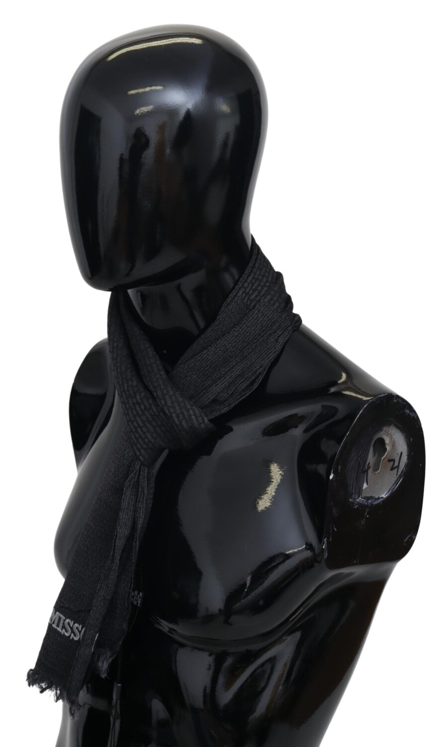 Шерстяной вязаный мужской шарф Missoni унисекс с запахом на шею, черный
Шерстяной вязаный мужской шарф Missoni унисекс с запахом на шею, черный