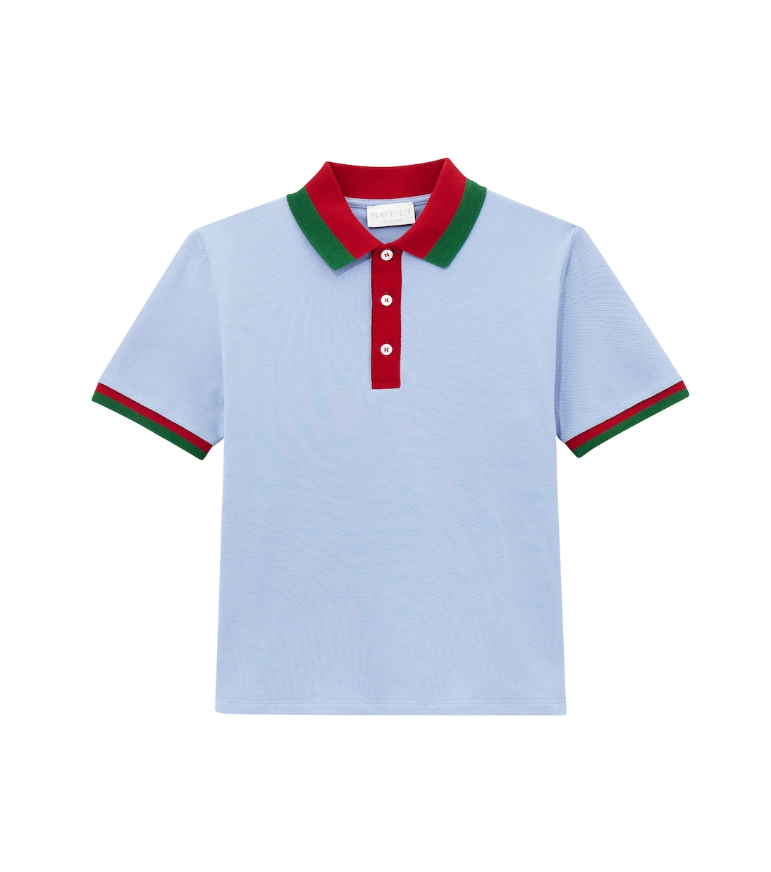 Хлопковая поло с полосатой вязкой Gucci Kids, Carolina/Mix 
Хлопковая поло с полосатой вязкой Gucci Kids, Carolina/Mix