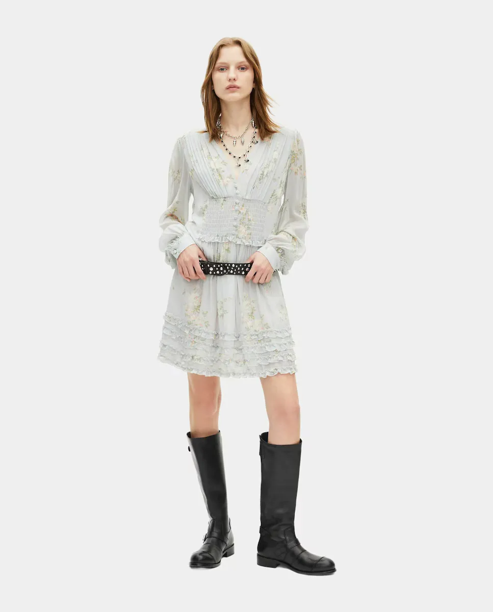 Короткое платье с длинным рукавом и цветочным принтом The Kooples, синий
Короткое платье с длинным рукавом и цветочным принтом The Kooples, синий