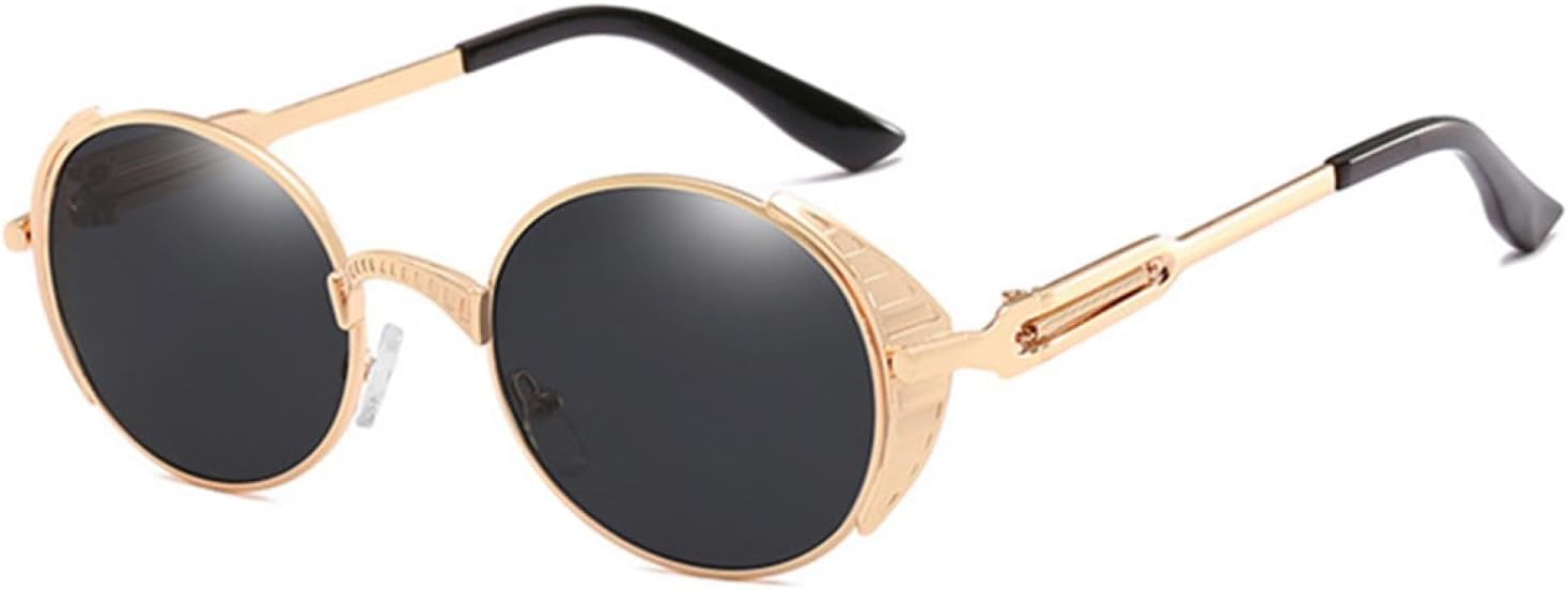Готические солнцезащитные очки в стиле стимпанк для женщин и мужчин, винтажные, ретро, овальные, металлические, с защитой от УФ-излучения UV400 VFDHN, Gold Frame Black
Готические солнцезащитные очки в стиле стимпанк для женщин и мужчин, винтажные, ретро, овальные, металлические, с защитой от УФ-излучения UV400 VFDHN, Gold Frame Black