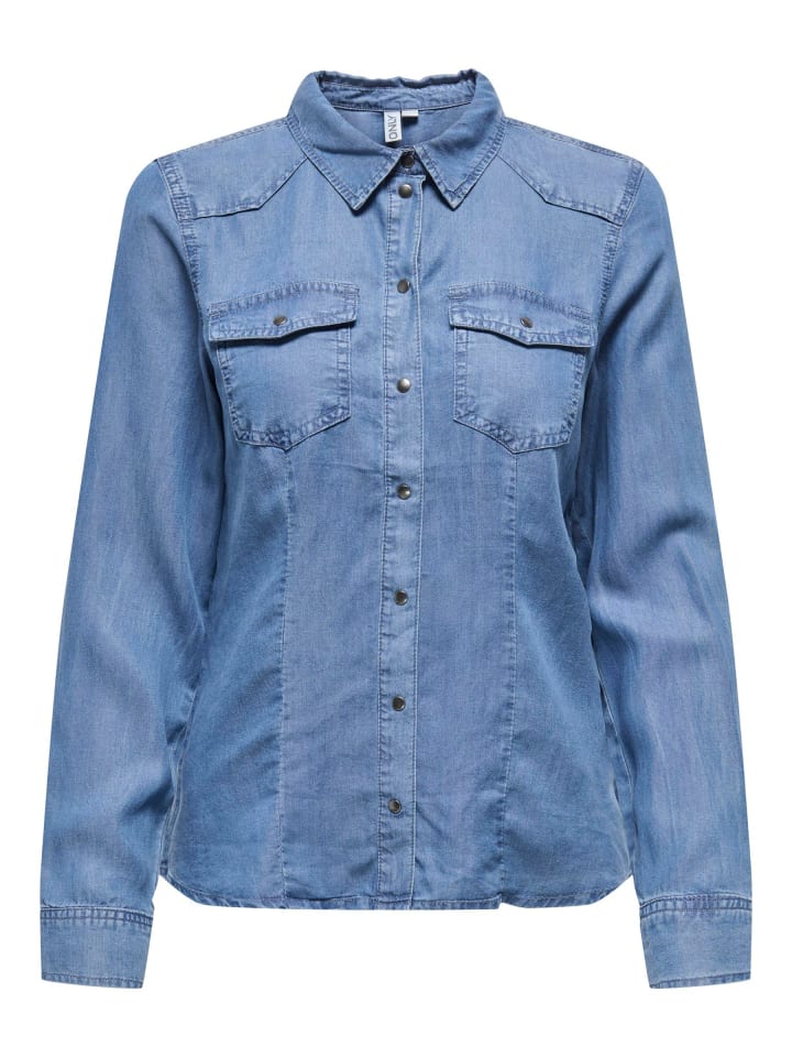 Рубашка ONLY, Средне-синий деним
Рубашка ONLY, Средне-синий деним