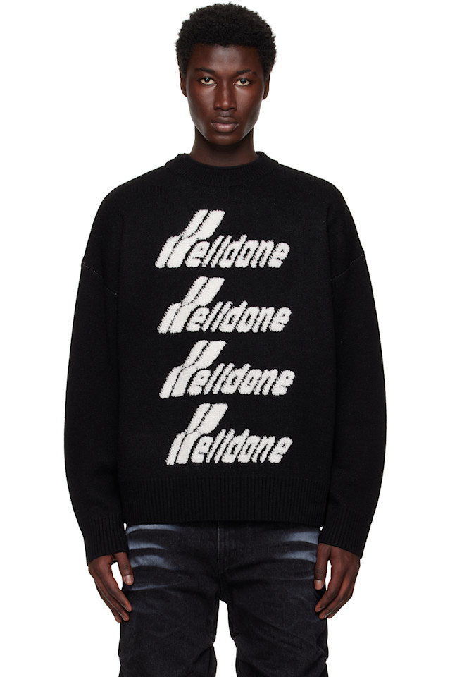 Свитер с вышитым логотипом вязка пике We11Done, черный
Свитер с вышитым логотипом вязка пике We11Done, черный