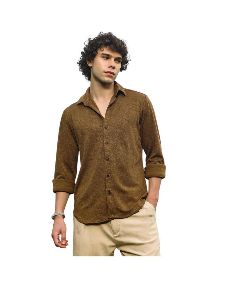 Мужская рубашка с тактильной гофрировкой Campus Sutra, Brown
Мужская рубашка с тактильной гофрировкой Campus Sutra, Brown