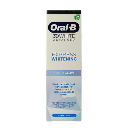 Зубная паста 3D White Advanced Express Whitening Fresh Glow - 75 мл Oral-B
Зубная паста 3D White Advanced Express Whitening Fresh Glow - 75 мл Oral-B