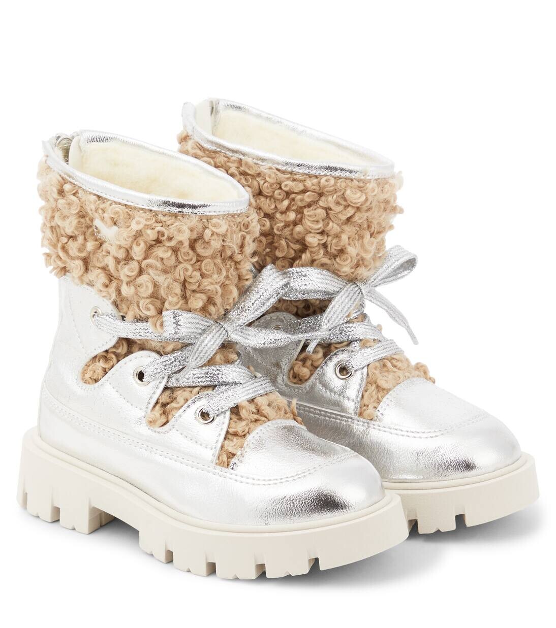 Ботильоны из искусственной овчины с подкладкой из кожи Monnalisa, цвет argento/panna
Ботильоны из искусственной овчины с подкладкой из кожи Monnalisa, цвет argento/panna