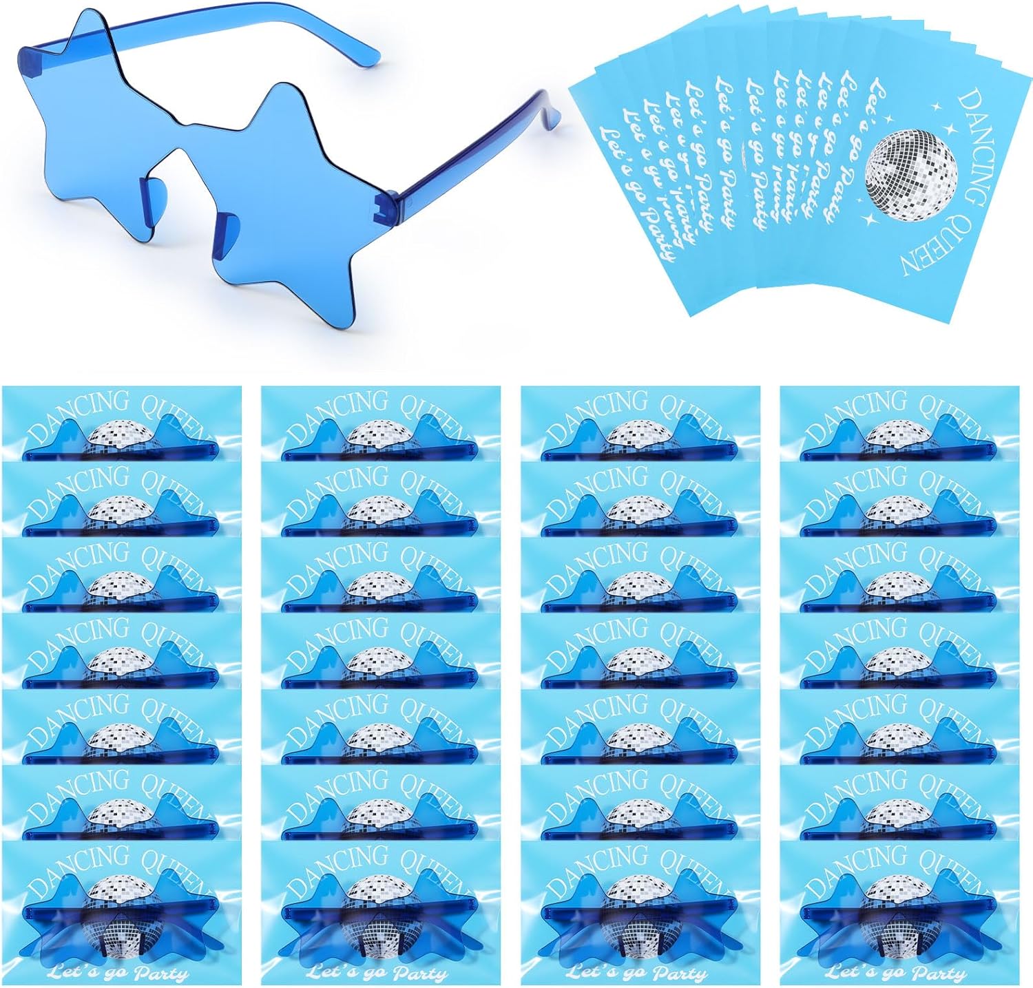 Подарочный набор «Танцующая королева» из 72 предметов: 24 синих солнцезащитных очков в форме звезды, открытки и пакетики. Сувениры для диско-вечеринки, девичника и дня рождения Tellegloww, Blue
Подарочный набор «Танцующая королева» из 72 предметов: 24 синих солнцезащитных очков в форме звезды, открытки и пакетики. Сувениры для диско-вечеринки, девичника и дня рождения Tellegloww, Blue