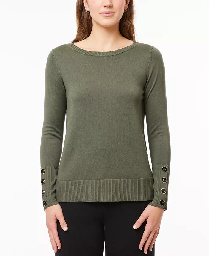 Женский тонкий свитер с вырезом лодочкой и манжетами на пуговицах Melissa Paige, зеленый
Женский тонкий свитер с вырезом лодочкой и манжетами на пуговицах Melissa Paige, зеленый