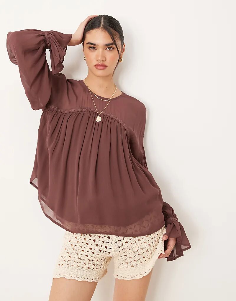 Коричневый лонгслив с длинными рукавами и прозрачной кокеткой ASOS DESIGN
Коричневый лонгслив с длинными рукавами и прозрачной кокеткой ASOS DESIGN