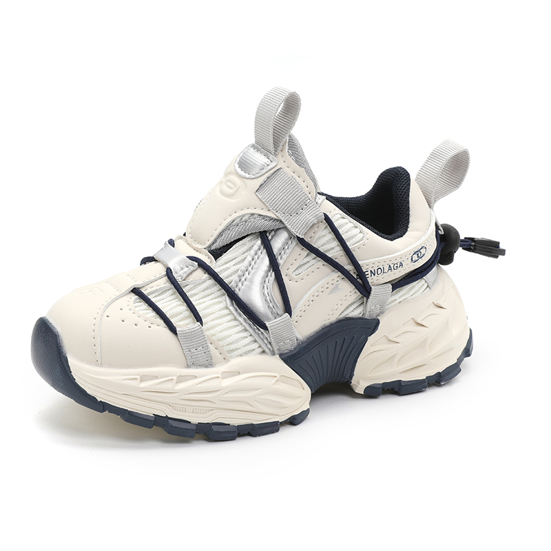 Детские антиударные дышащие повседневные кроссовки Tide attack, белый/синий 
Детские антиударные дышащие повседневные кроссовки Tide attack, белый/синий