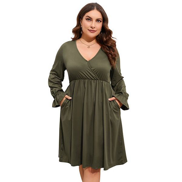 Женское платье plus size v-образным вырезом, а-силуэта, длины миди, обертывающее Maxxis Merch, Army Green
Женское платье plus size v-образным вырезом, а-силуэта, длины миди, обертывающее Maxxis Merch, Army Green