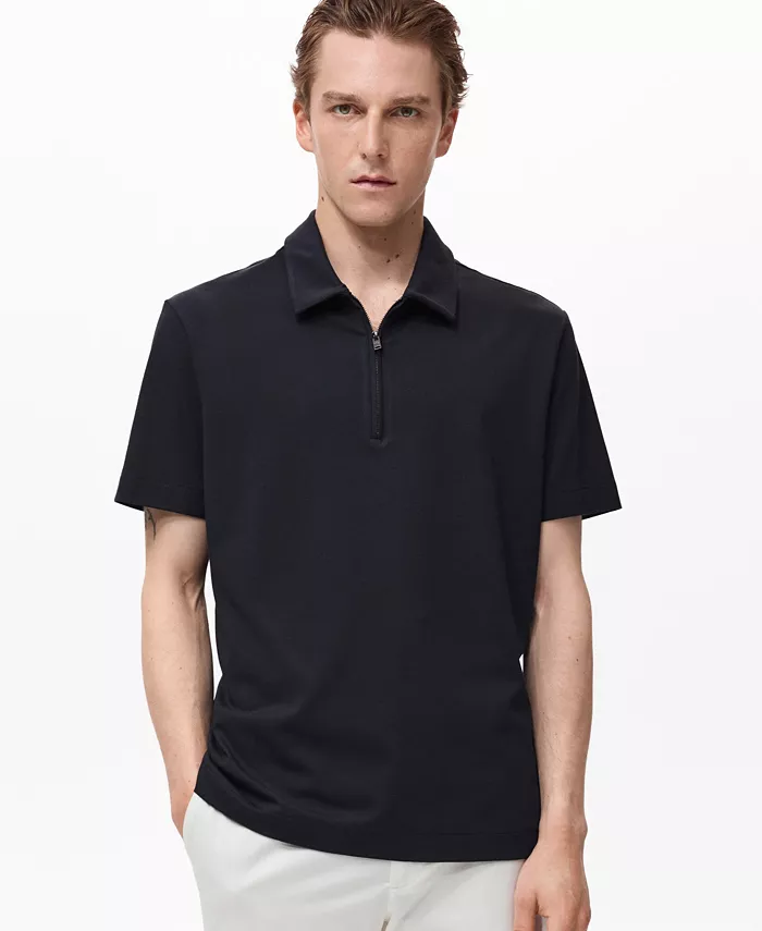 Мужская поло с застежкой-молнией на воротнике Mango, синий
Мужская поло с застежкой-молнией на воротнике Mango, синий
