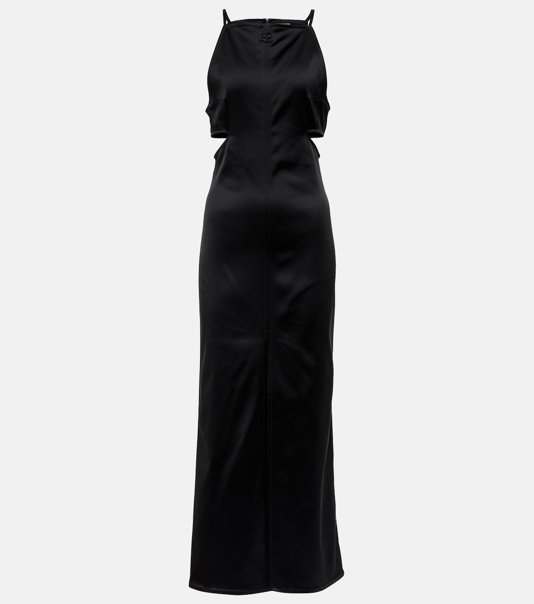 Платье макси из атласа с вырезом ласточки Courrèges, черный
Платье макси из атласа с вырезом ласточки Courrèges, черный
