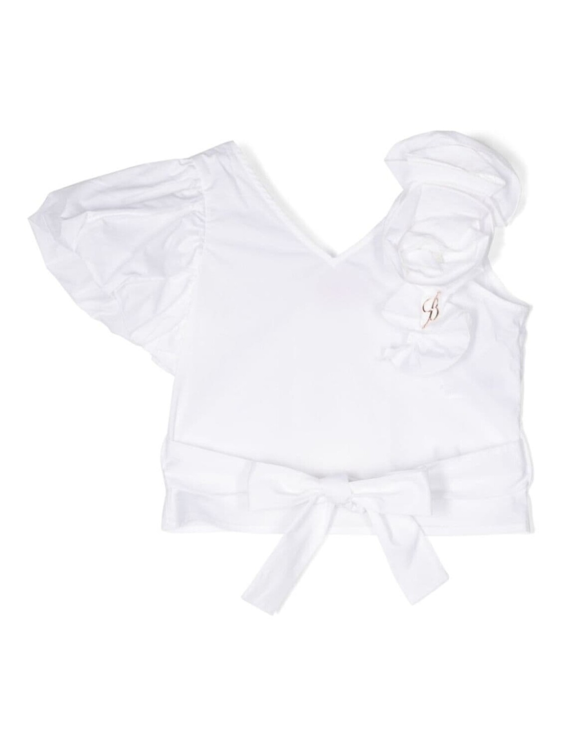 Miss Blumarine поплиновая блузка с цветочной аппликацией, белый
Miss Blumarine поплиновая блузка с цветочной аппликацией, белый