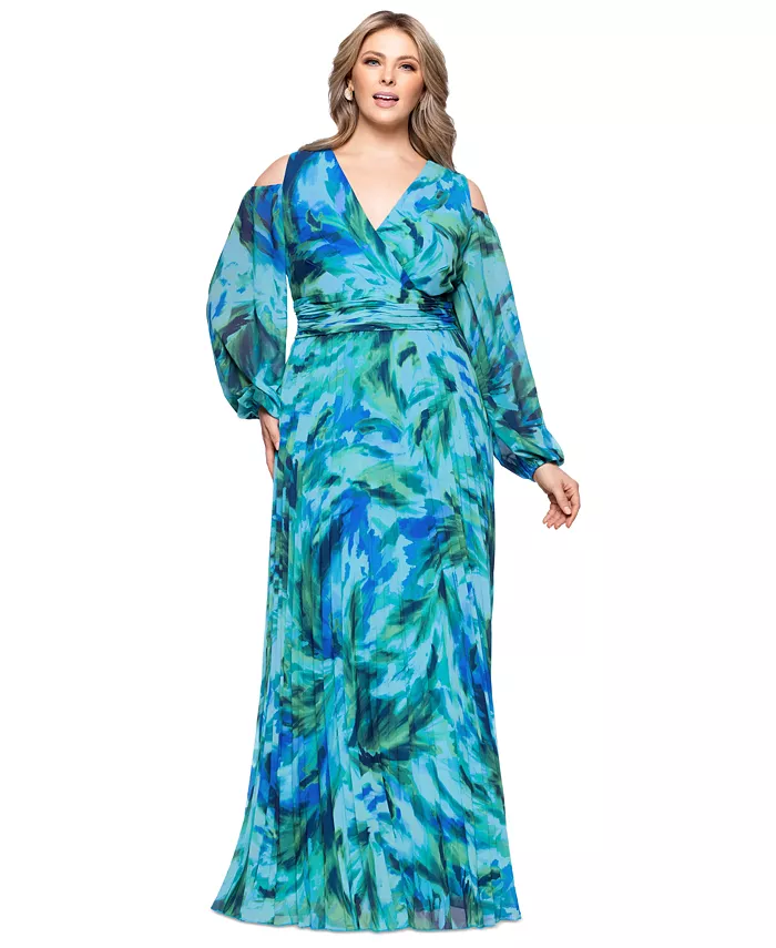 Платье больших размеров с принтом и открытыми плечами XSCAPE, зеленый
Платье больших размеров с принтом и открытыми плечами XSCAPE, зеленый