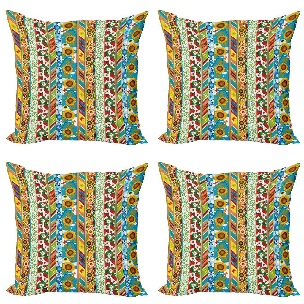 ABAKUHAUS Набор наволочек в полоску (4 предмета), Patchwork Art Spring, современная двусторонняя цифровая печать, 50 см x 50 см, разноцветные
ABAKUHAUS Набор наволочек в полоску (4 предмета), Patchwork Art Spring, современная двусторонняя цифровая печать, 50 см x 50 см, разноцветные