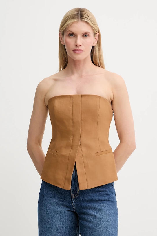 Льняной топ Renee A.L.C., коричневый
Льняной топ Renee A.L.C., коричневый