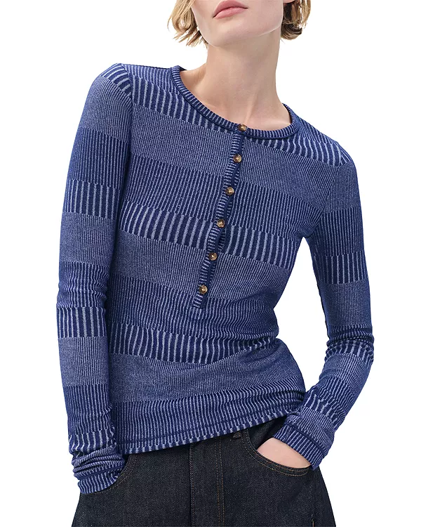 Вязаная двухцветная футболка-поло. Rag & Bone, синий
Вязаная двухцветная футболка-поло. Rag & Bone, синий