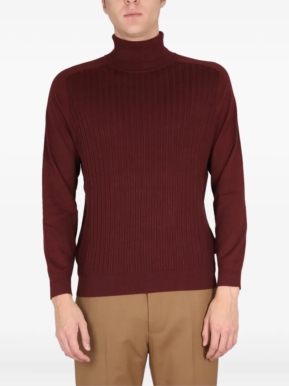 Ребристый свитер с высоким воротом BOSS, красный
Ребристый свитер с высоким воротом BOSS, красный