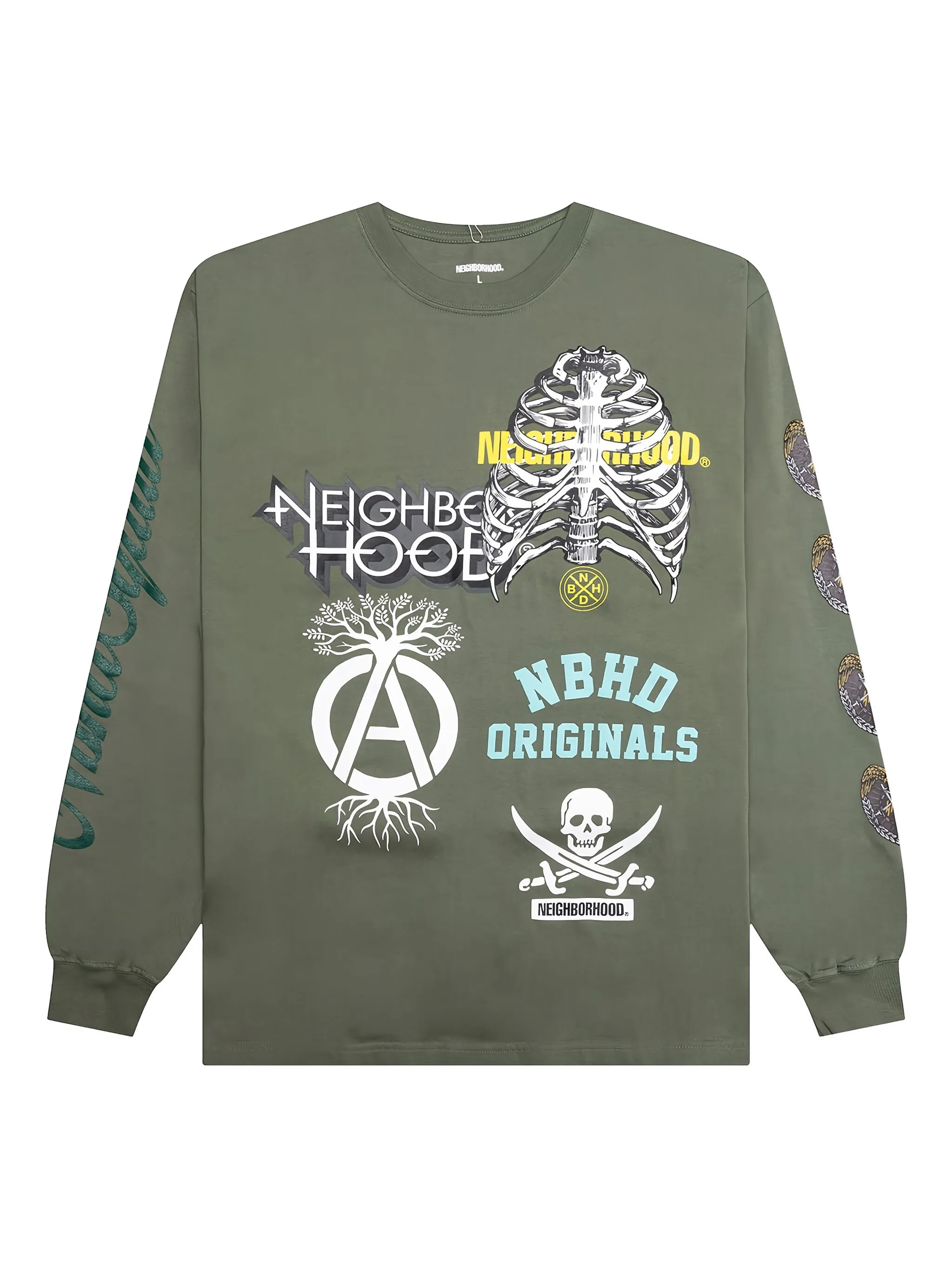Футболка с длинными рукавами и графичным принтом Neighborhood, зеленый
Футболка с длинными рукавами и графичным принтом Neighborhood, зеленый