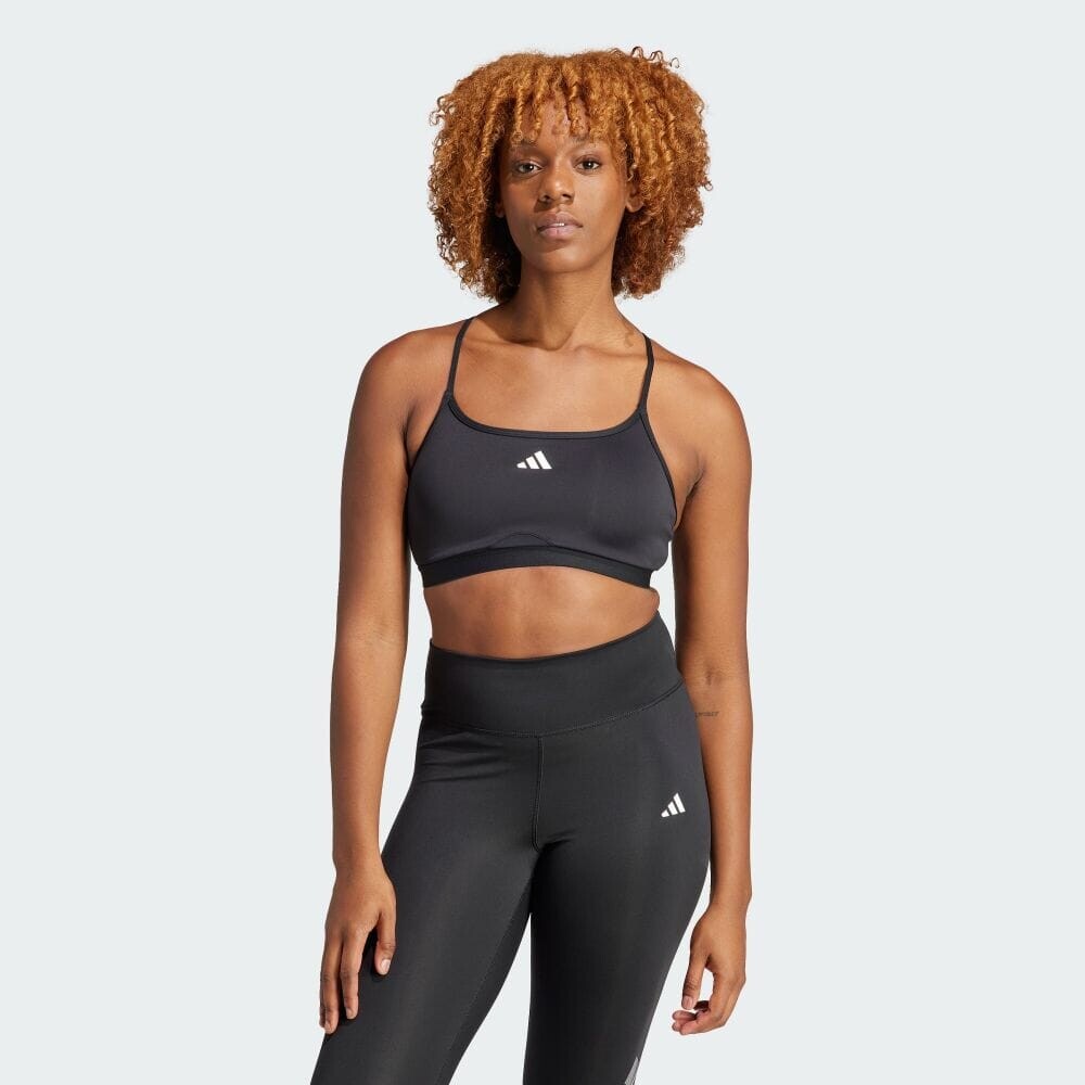 Спортивный бюстгальтер Adidas AEROREACT Training Light Support Bra, черный 
Спортивный бюстгальтер Adidas AEROREACT Training Light Support Bra, черный