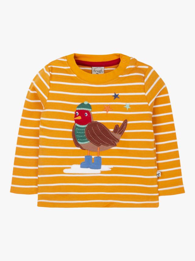 Детская хлопковая футболка с аппликацией Discovery и длинными рукавами Frugi, Gold Breton/Robin
Детская хлопковая футболка с аппликацией Discovery и длинными рукавами Frugi, Gold Breton/Robin