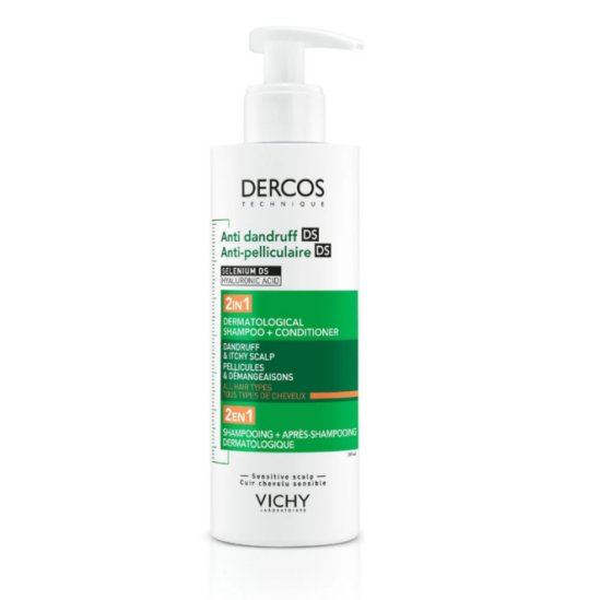Vichy Dercos DS 2in1 Шампунь против перхоти с кондиционером 390 мл
Vichy Dercos DS 2in1 Шампунь против перхоти с кондиционером 390 мл