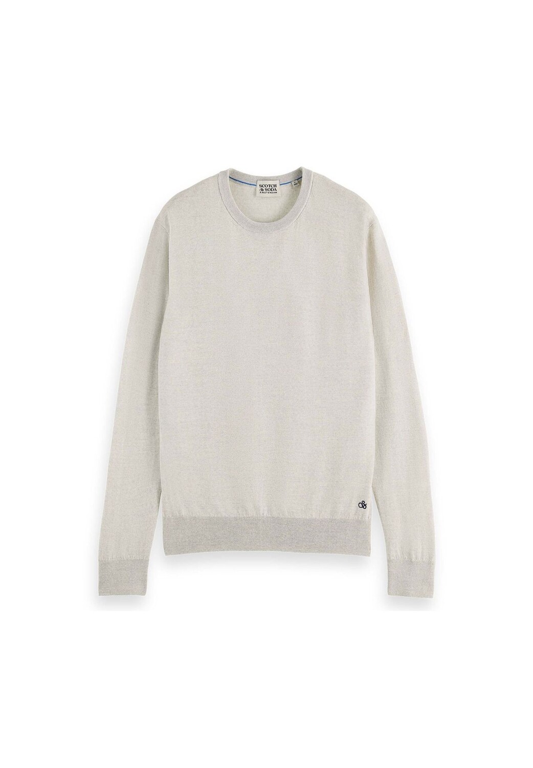 Мужской вязаный свитер Essentials Crewneck, шерсть мериноса, круглый вырез, однотонный SCOTCH & SODA, кремовый 
Мужской вязаный свитер Essentials Crewneck, шерсть мериноса, круглый вырез, однотонный SCOTCH & SODA, кремовый