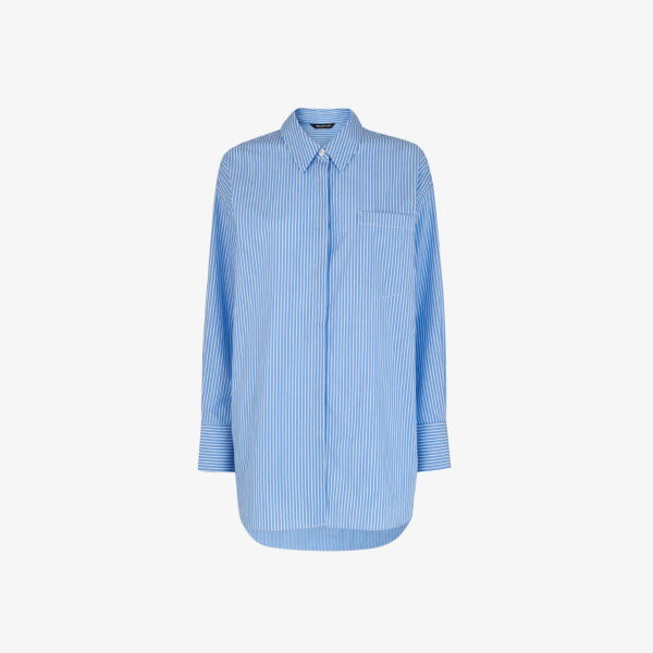 Полосатая рубашка оверсайз из хлопка Whistles, мультиколор
Полосатая рубашка оверсайз из хлопка Whistles, мультиколор